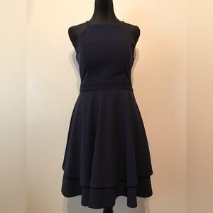 Row A Navy Halter Dress Size M with Built-in Padded Bra